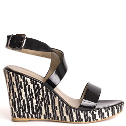 Colette Sol Coral Wedge Black